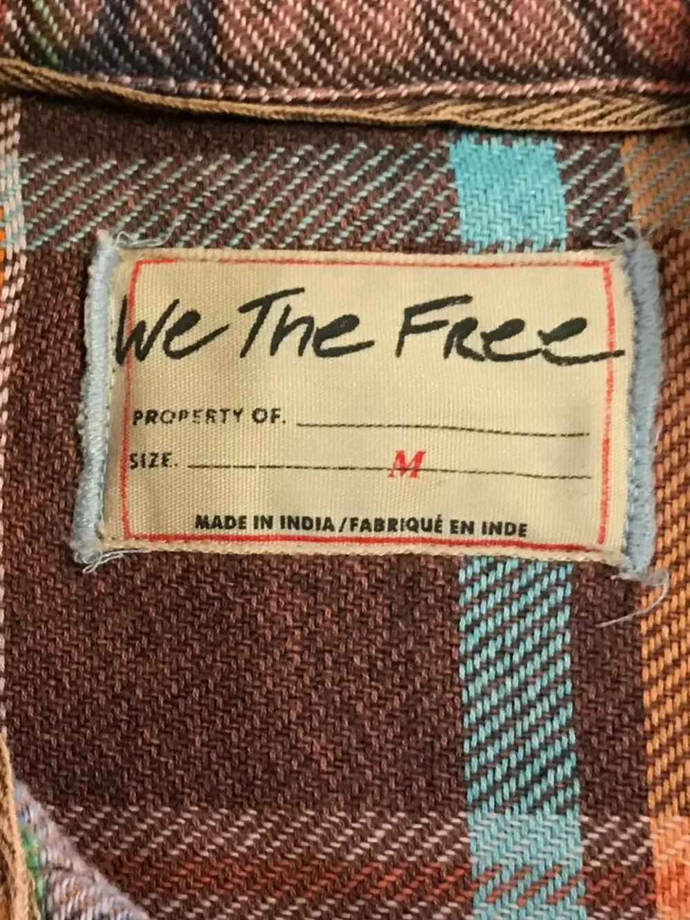 Free People We The Free Vintage Crush Plaid Shirt Brown Combo M NWOT Cotton - Picture 9 of 11